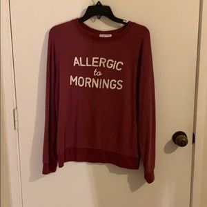 Burgundy “ allergic to mornings” sweatshirt